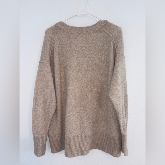 Aerie Soft Unreal V Neck Sweater in Oatmeal - Picture 11 of 13